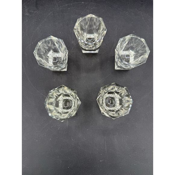 5 vintage clear crystal BRUNO POSSELT Art Deco shot glasses - Picture 3 of 8